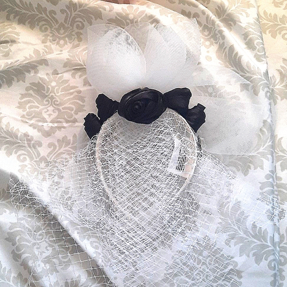 Disney Parks Haunted Mansion Bride Veil Black Rose Headband